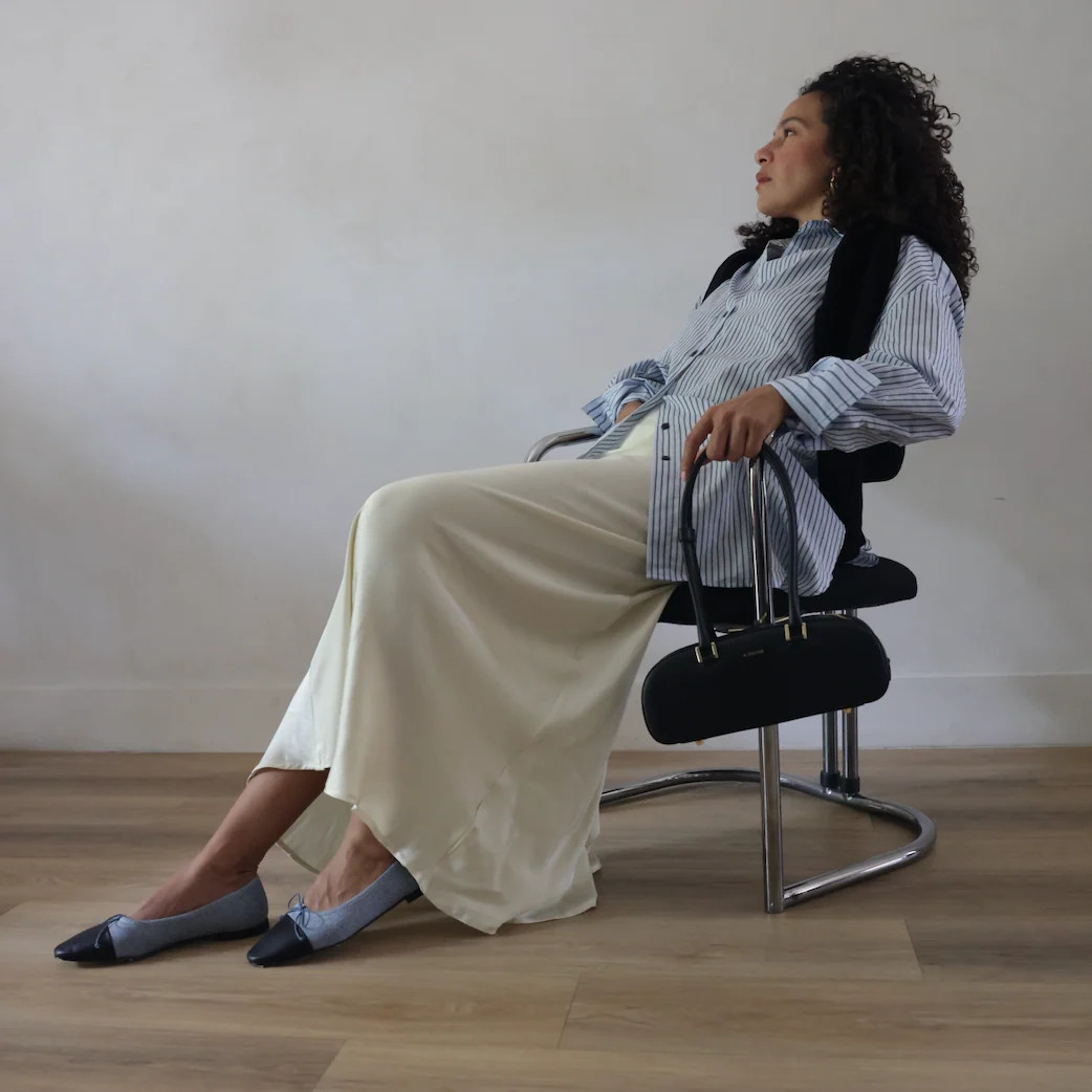Como Ballet Flat in Denim/Black | A. Soliani | A.Soliani