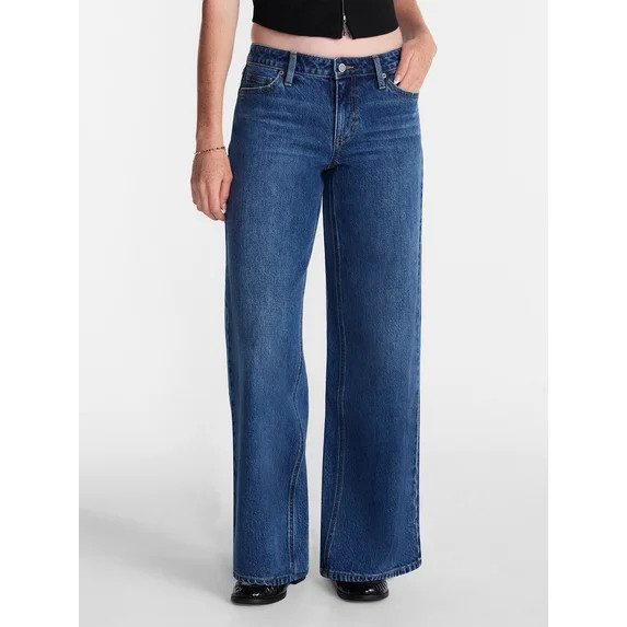 No Boundaries Mid Rise Baggy Jeans, 29", 31", 33" Inseams, Women'sand Women's Plus Sizes 00-24W | Walmart (US)