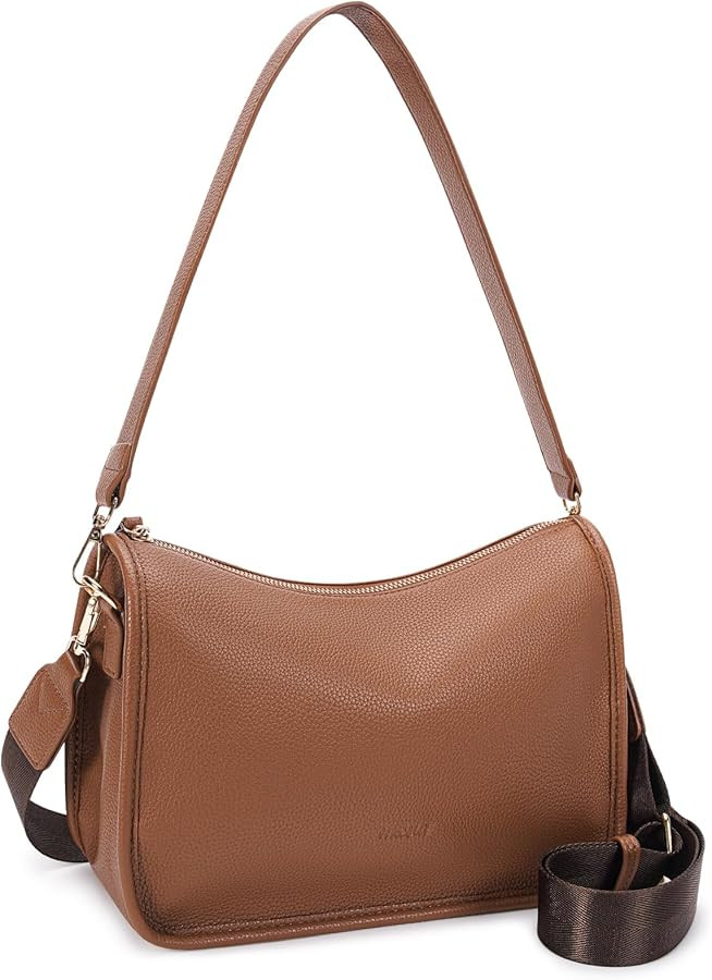 HKCLUF Crossbody Bags Purses for Women Trendy,Vegan Leather Medium Crossbody Purse,Shoulder Bag w... | Amazon (US)