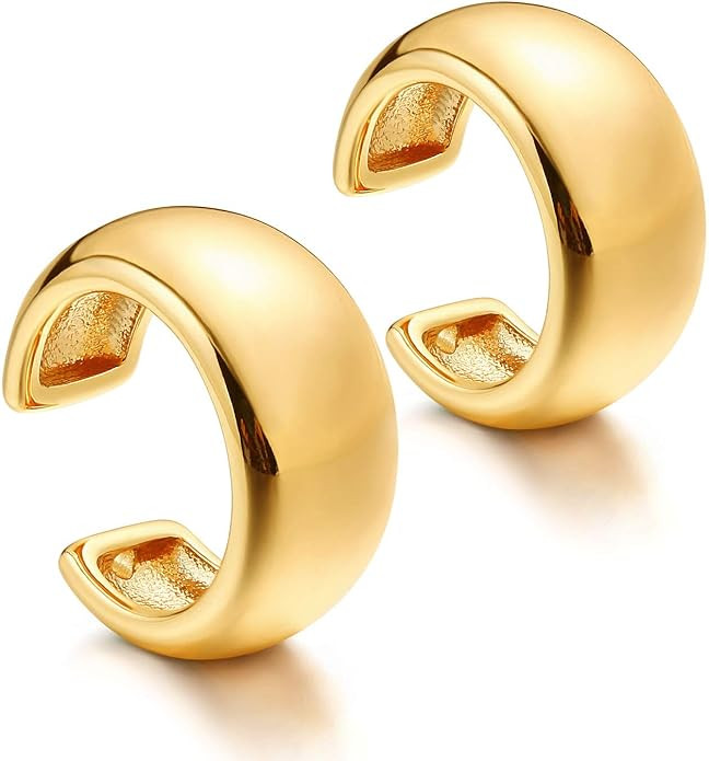 DREMMY STUDIOS Women Gold Ear Cuff Earrings 14K Gold Plated Non Pierced Tiny Ear Cuffs Huggie No ... | Amazon (US)