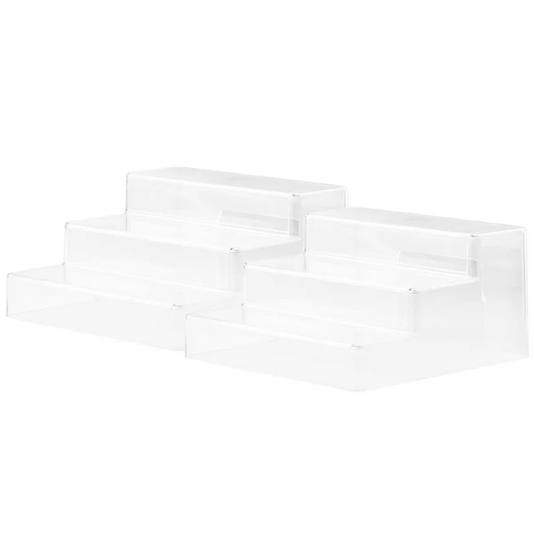 The Home Edit Clear 3-Tier Riser, Pack of 2, 9.57" x 9.57" x 5" Plastic Modular Storage System Ca... | Walmart (US)