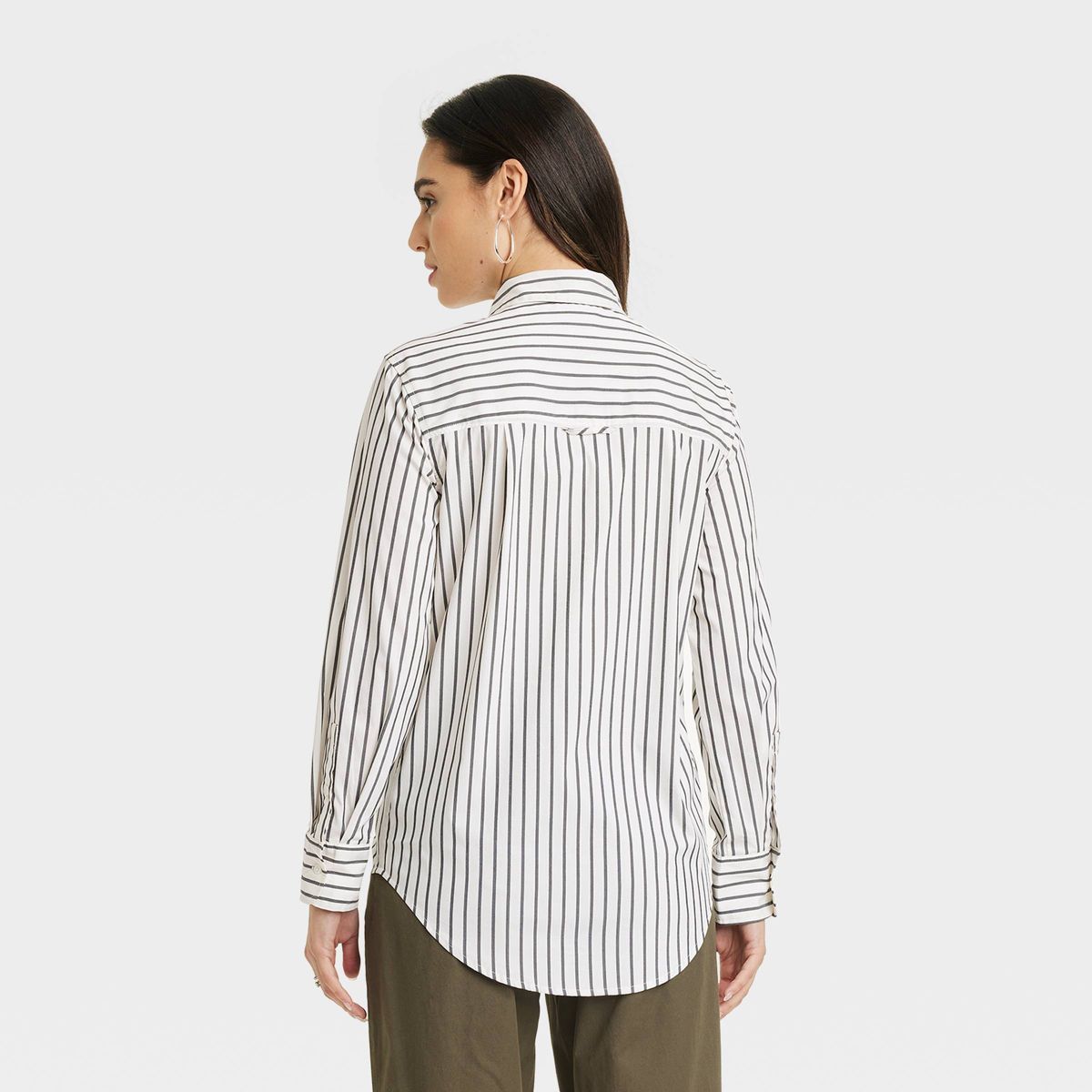 Women's Slim Fit Boyfriend Tailored Long Sleeve Button-Down Shirt - A New Day™ | Target