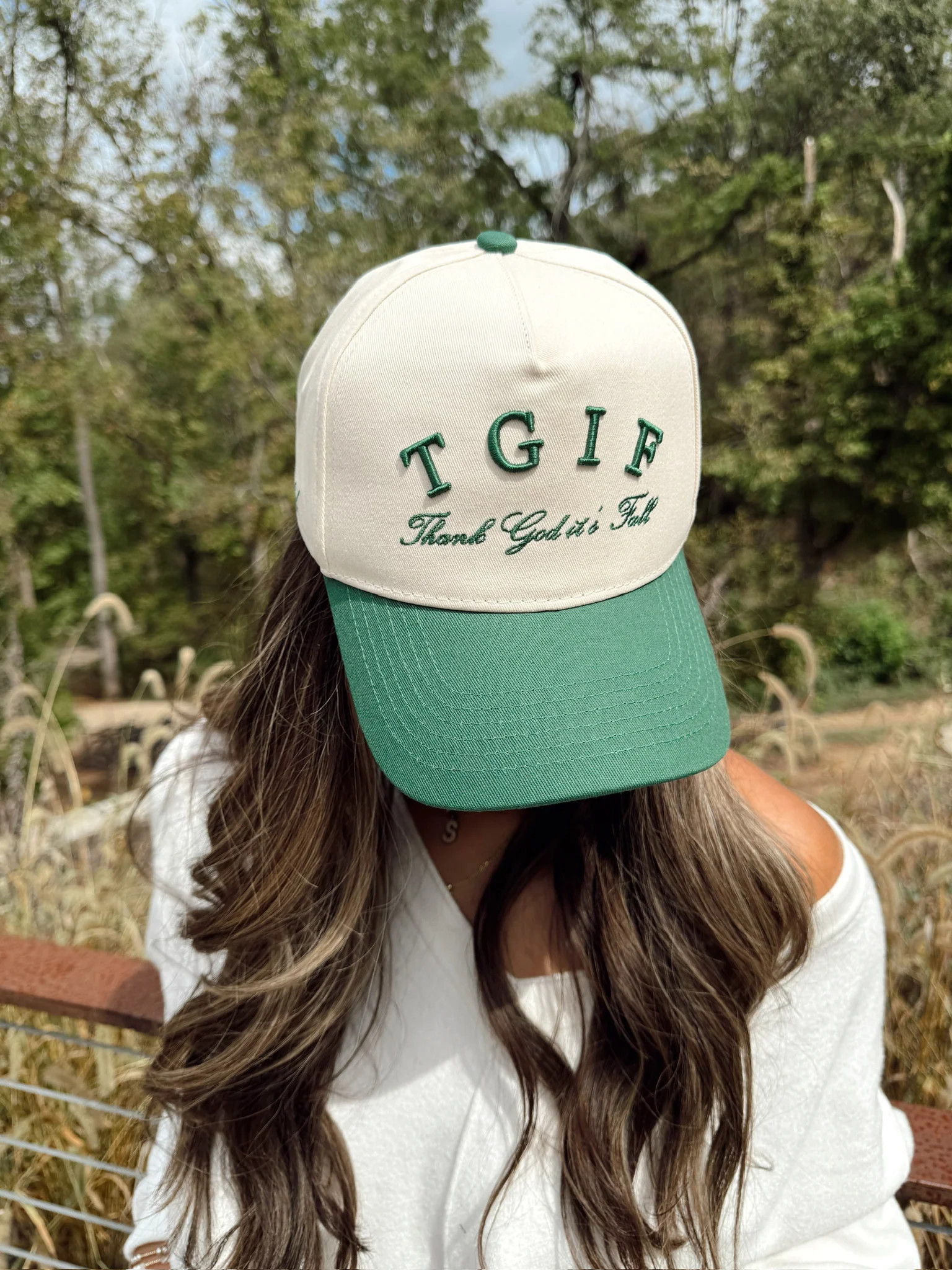 TGIF - Thank God Its Fall Green Vintage Trucker Hat | KenzKustomz