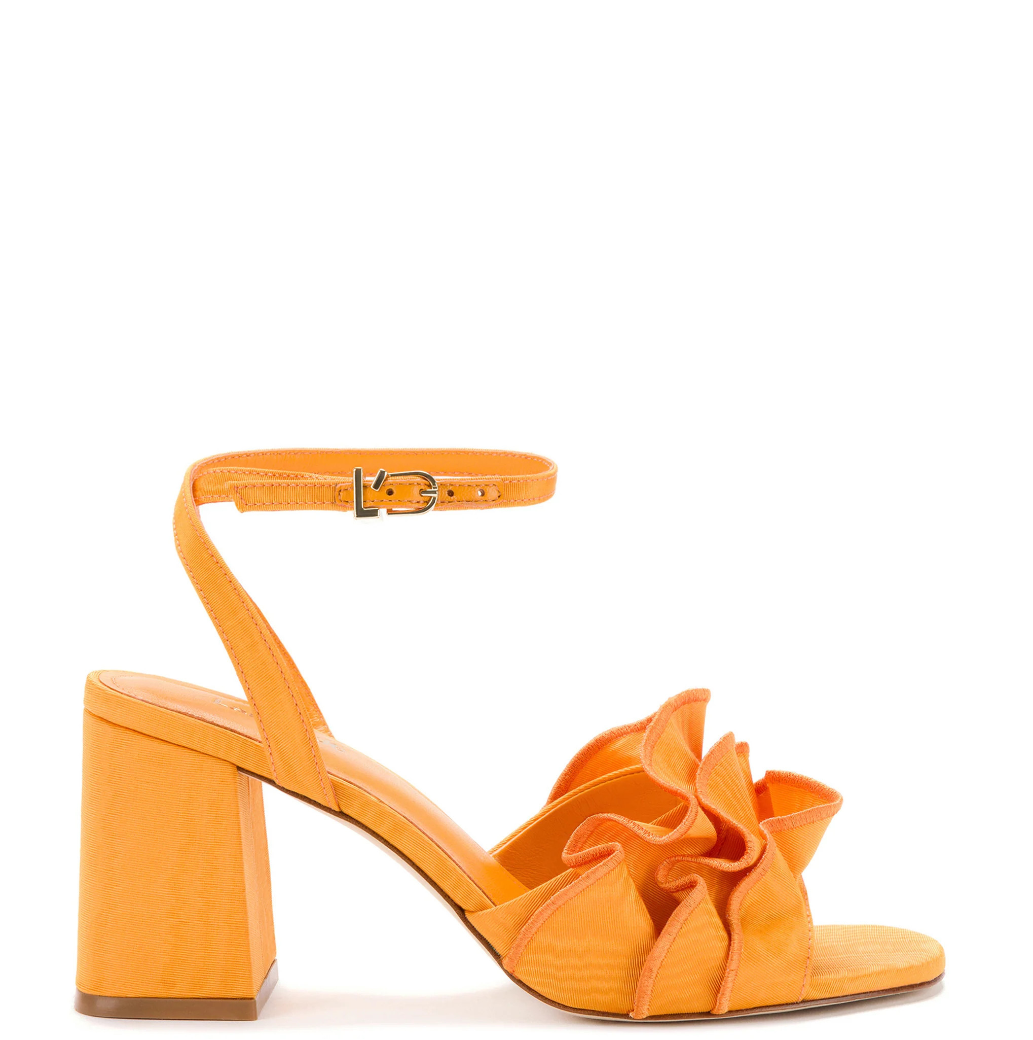 Selena Ruffle Sandal In Mango Fabric | Larroude