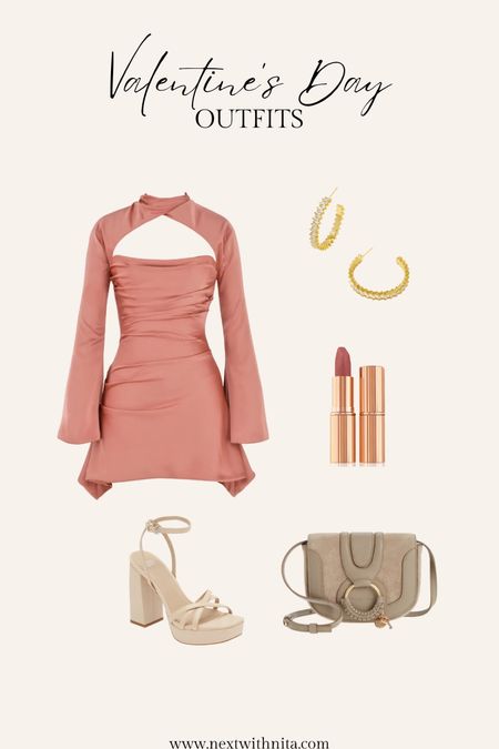 Corset pink dress with gold hoop earrings, neutral heels, Chloe crossbody purse, and bestselling Charlotte Tilbury lipstick as Valentine’s Day outfit! 

#LTKshoecrush #LTKSeasonal #LTKstyletip