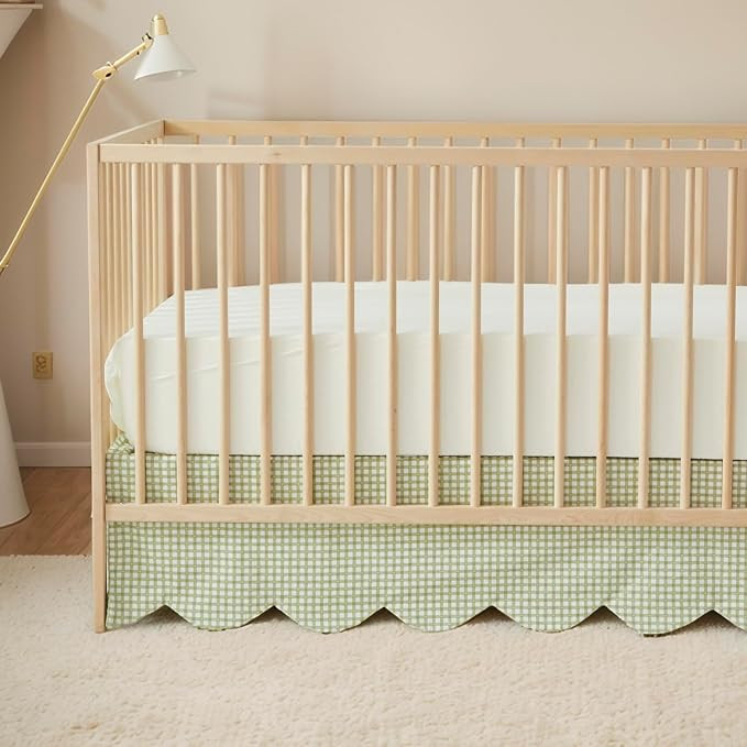 Brandream Scallop Edge Cotton Crib Skirt, Baby Boy Girl Gender Neutral Crib Skirt Toddler Bedskir... | Amazon (US)