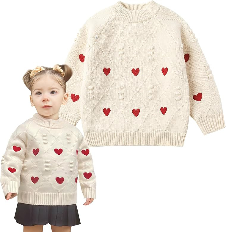 Curipeer Little Girls Sweater Coat Ruffles Cotton Knitted Toddler Kids Pullover Fall and Winter 1... | Amazon (US)