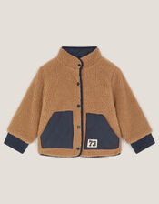 Reversible Borg Bomber Jacket Blue | Monsoon (UK)