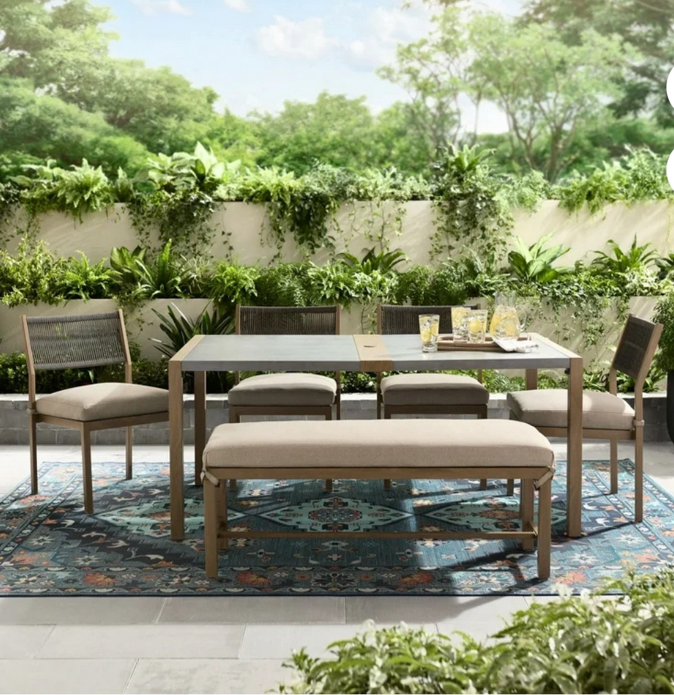 Gorgeous 6 piece outdoor set at Walmart! I love the woven detail on the chairs and the straps on the bench!! Amazing price for the set of 6 at Walmart 

#LTKHome #LTKSeasonal #LTKStyleTip