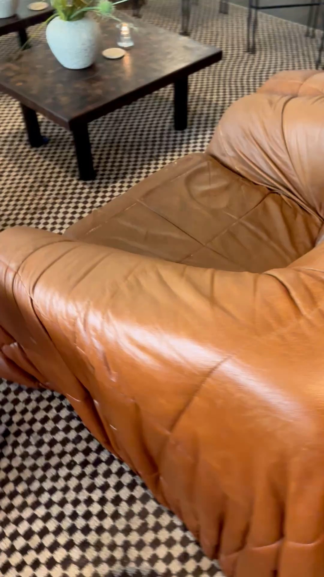 Low-profile, oversized leather lounge chairs instantly create that relaxed, lived-in feel. Paired with a timeless checkered rug, this living room strikes the perfect balance between cozy and curated.

#LivingRoom #LoungeChair #LeatherChair #CheckeredRug #ModernClassic #InteriorDesign #HomeDecor #LivingRoomInspo #CozyHome #NeutralHome #LayeredLiving #DesignDetails

#LTKdayinmylife #LTKHome #LTKSaleAlert