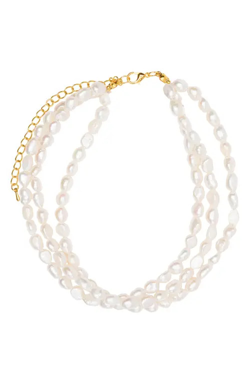 Petit Moments Golden Hour Bloom Freshwater Pearl Choker Necklace in Freshwater Pearls at Nordstrom | Nordstrom