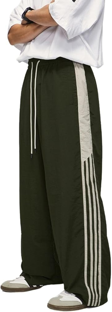 Aelfric Eden Striped Track Pants Men Parachute Pants Women Baggy Sweatpants Y2k Wide Leg Cargo Pa... | Amazon (US)
