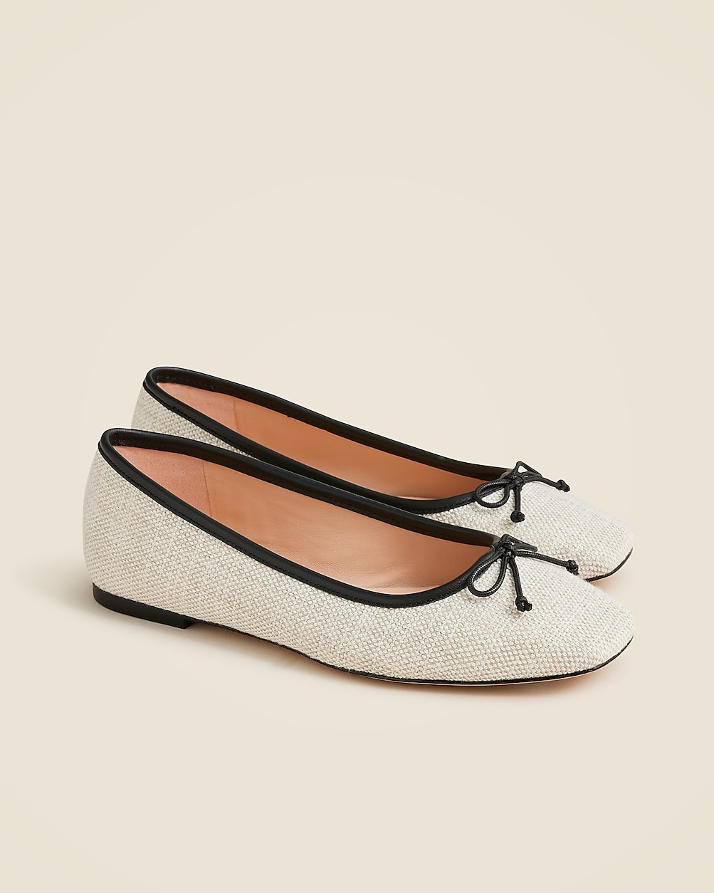 Quinn square-toe ballet flats in Spanish canvas | J. Crew US