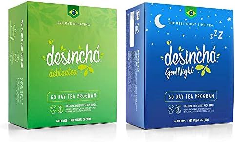 Desincha Debloatea & Night Time Tea Bundle I Daytime & Bedtime Tea with 8 Natural Ingredients I 60 D | Amazon (US)