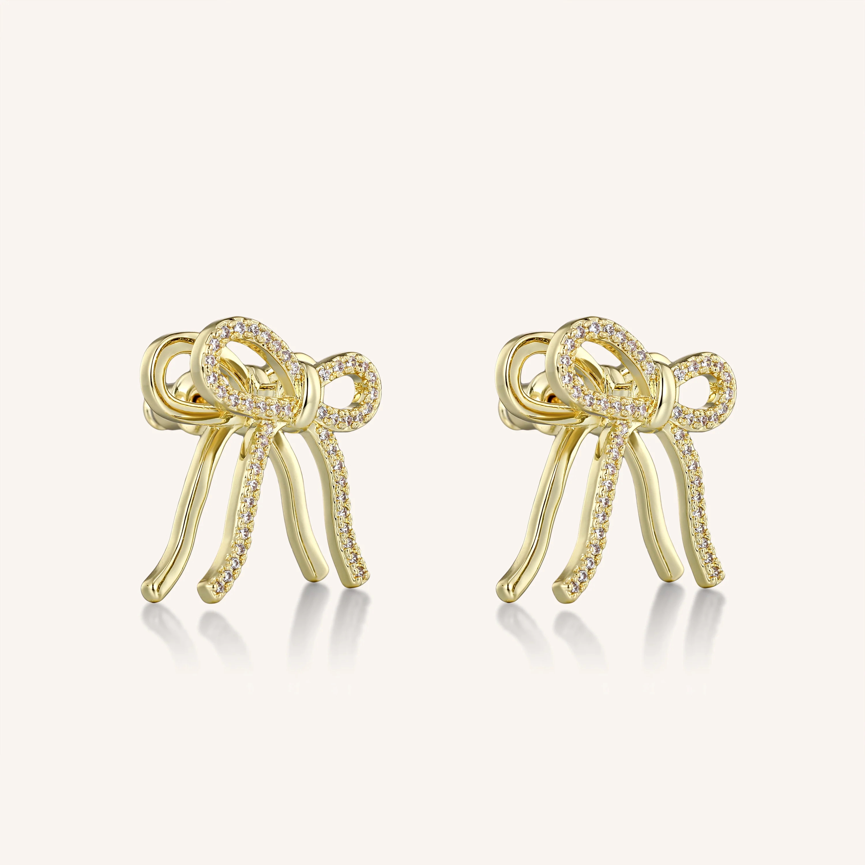 Pavé Bow Stud Earrings | Victoria Emerson