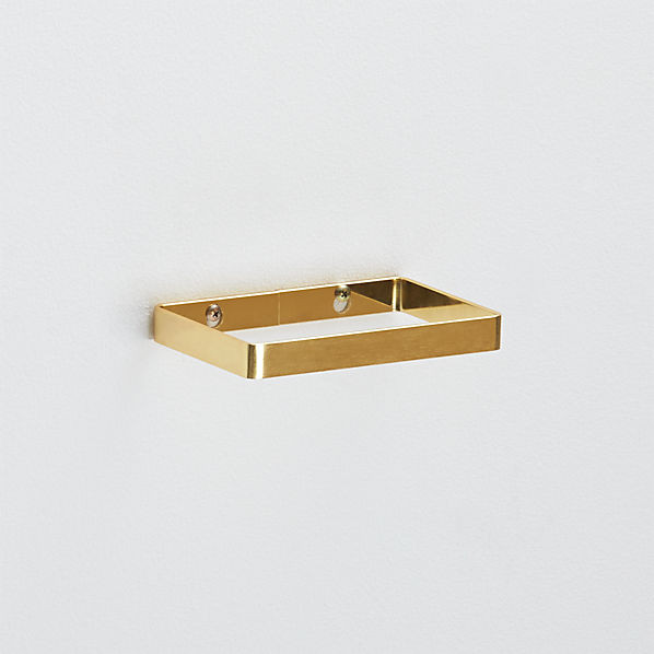 brushed brass towel ring | CB2