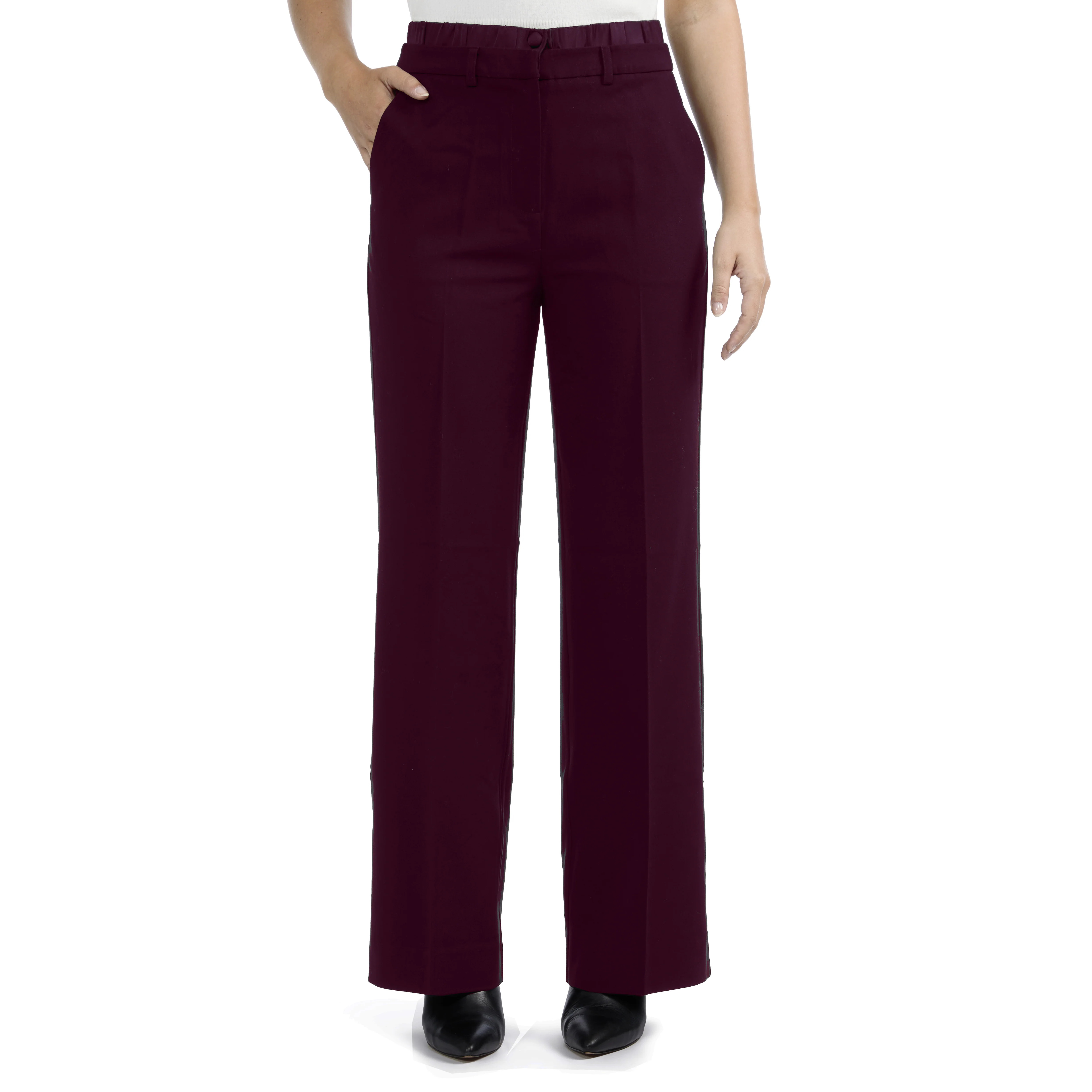 Ellen Tracy Women's Straight Leg Pant with Satin Waistband | Shop Simon