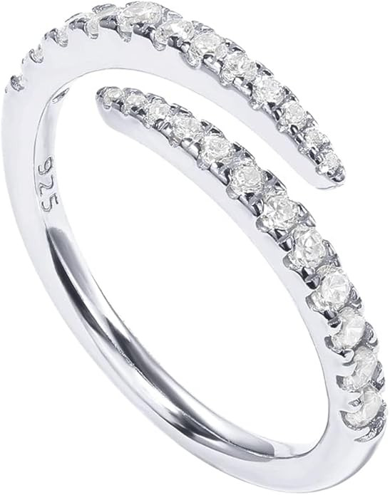 PAVOI 14K Gold Plated Cubic Zirconia Open Twist Eternity Band for Women | Amazon (US)
