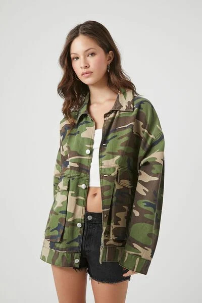 Twill Camo Print Jacket | Forever 21 (US)