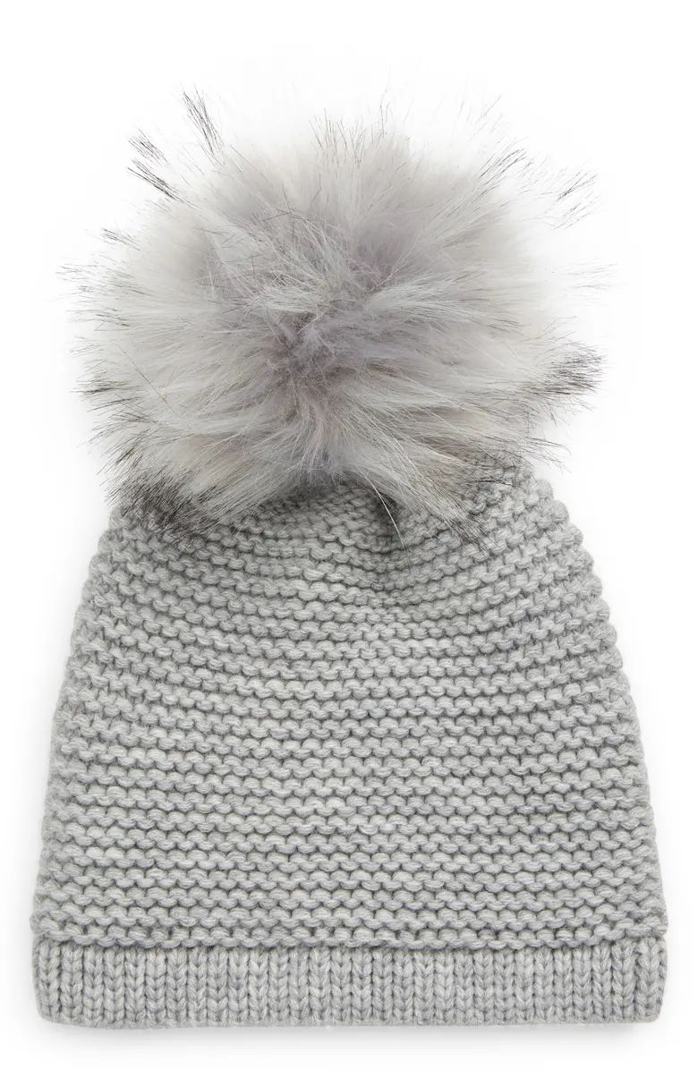 Kyi Kyi Wool Blend Beanie with Faux Fur Pom | Nordstrom | Nordstrom