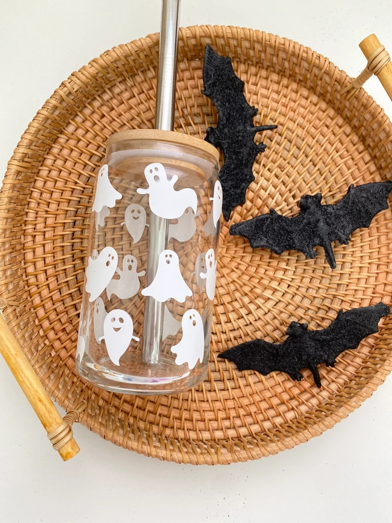Cute Ghost Beer Can Glass Cupspooky Season Iced Coffee - Etsy | Etsy (US)