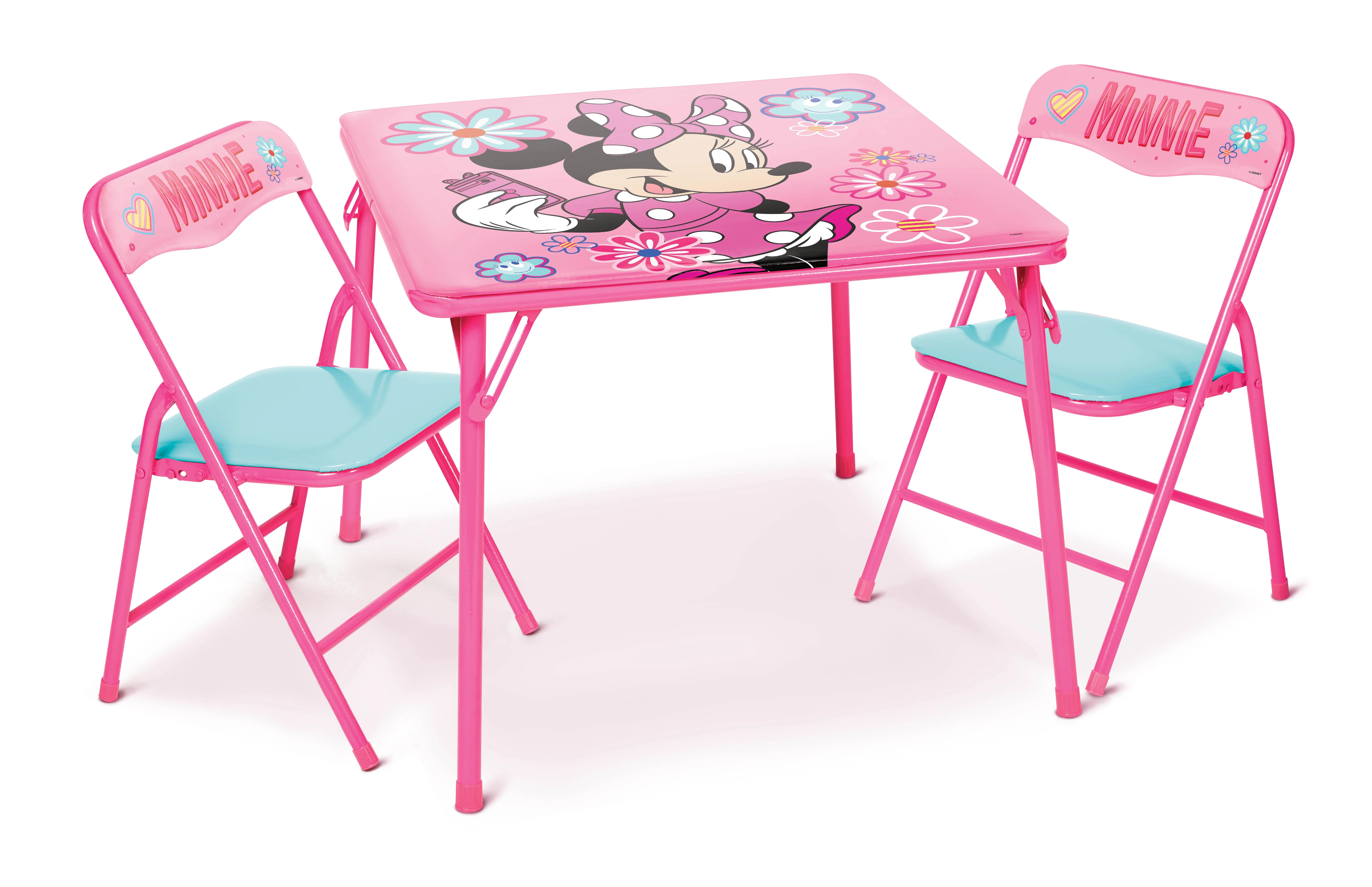 Disney Minnie Mouse 24 Inch 3 Piece Kids Play Activity Table Set includes 2 Chairs, Pink/Blue - W... | Walmart (US)