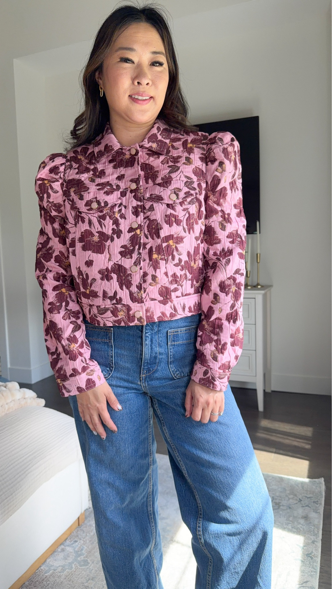 Walmart new fall arrivals Floral jacket - medium Denim - 6 short

#LTKootd #LTKSeasonal #LTKOver40