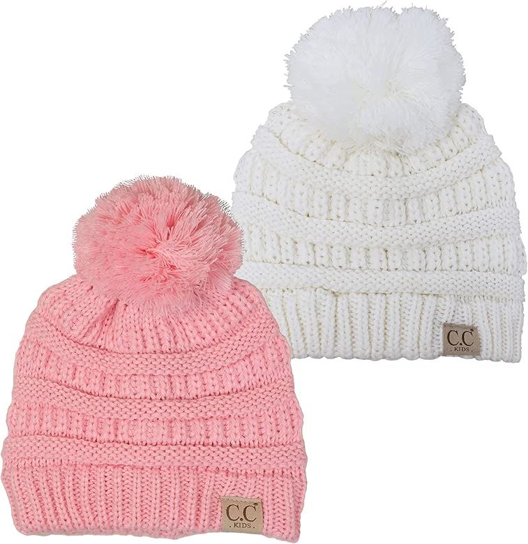 Kids Baby Toddler Cable Knit Children’s Pom Winter Hat Beanie | Amazon (US)