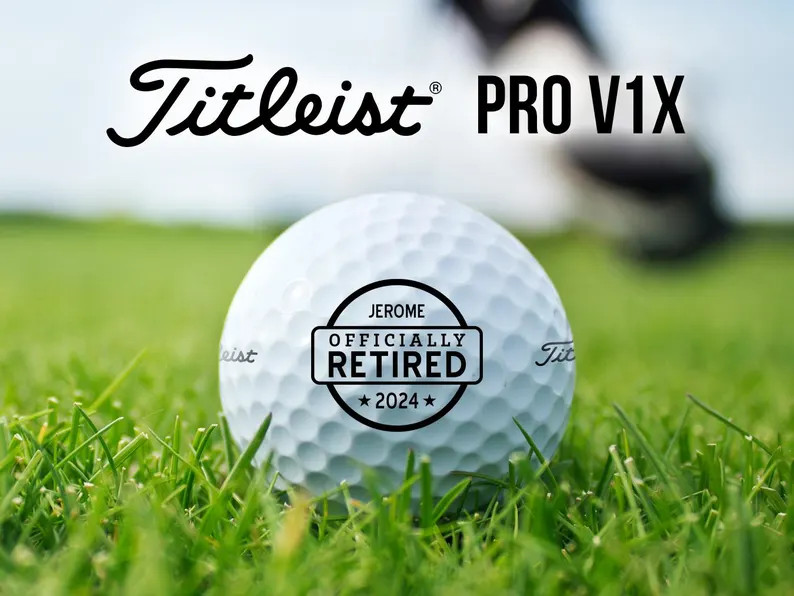 Officially Retired Customizable Golf Balls | Titleist Pro V1x | Retiree Gift | Retirement Party F... | Etsy (Global)