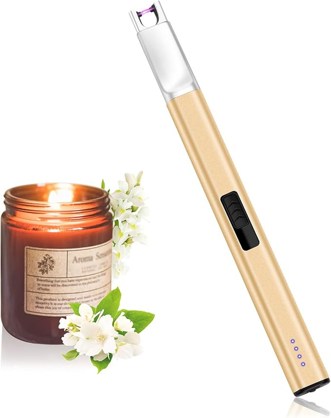 Candle Lighter USB Rechargeable Electric Arc Lighter Windproof Flameless Plasma Lighters Long Gri... | Amazon (US)