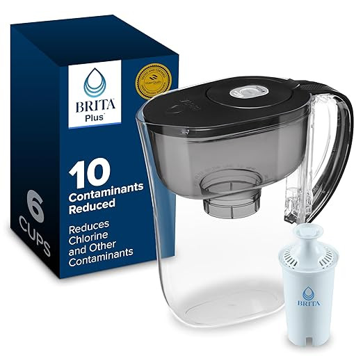 Brita Metro Small 6-Cup Water Filter Pitcher with BritaPlus Filter, WQA NSF/ANSI Certified, Reduc... | Amazon (US)