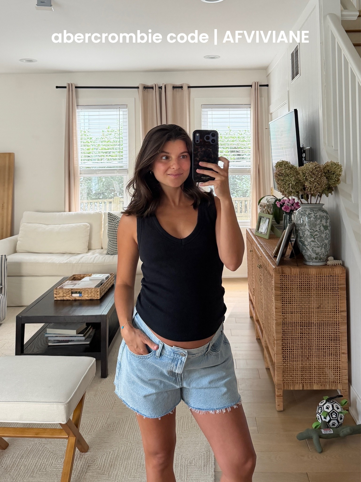 [8/5/26] my abercrombie code is live! 25-50% Off All Jeans + 20% Off Almost Everything Else + AFVIVIANE for a stackable 15% off | wearing 29 in shorts and medium in top! 

[Denim Promo: *Offer valid online only August 5, 2026 to August 10, 2026 in US/CA. Excludes clearance. Online price reflects discount. Extra 20% Off: *Offer valid in stores and online August 5, 2026 to August 10, 2026 in US/CA. Exclusions apply as indicated. Online price reflects discount. Promo Code: *Use code AFVIVIANE to get an additional 15% off almost everything in stores and online at checkout from August 5, 2026 to August 10, 2026 in US/CA. Exclusions apply. See details online.]

#LTKSeasonal #LTKBump #LTKSaleAlert