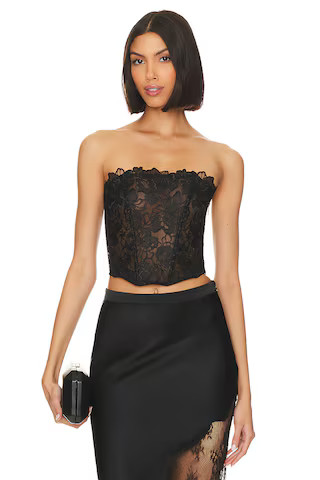 fleur du mal Whitney Corset Top in Black from Revolve.com | Revolve Clothing (Global)