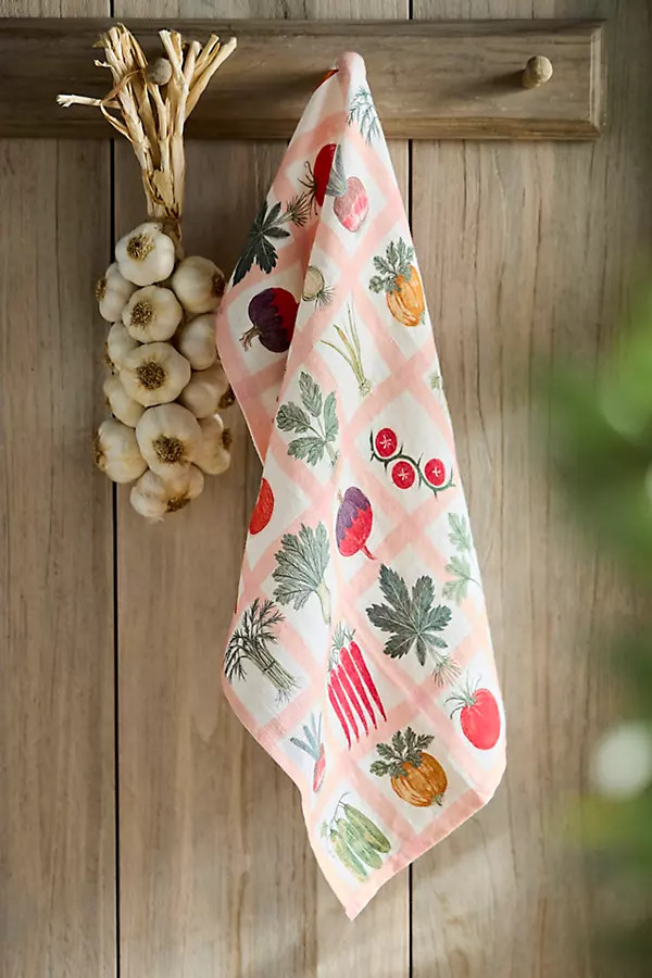 Veggie Grid Linen Dish Towel | Terrain