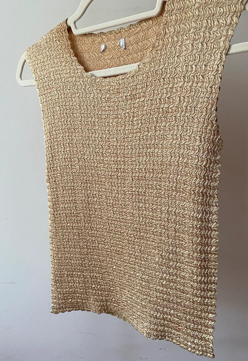 Vintage Gold Crinkle Top - Etsy | Etsy (Global)