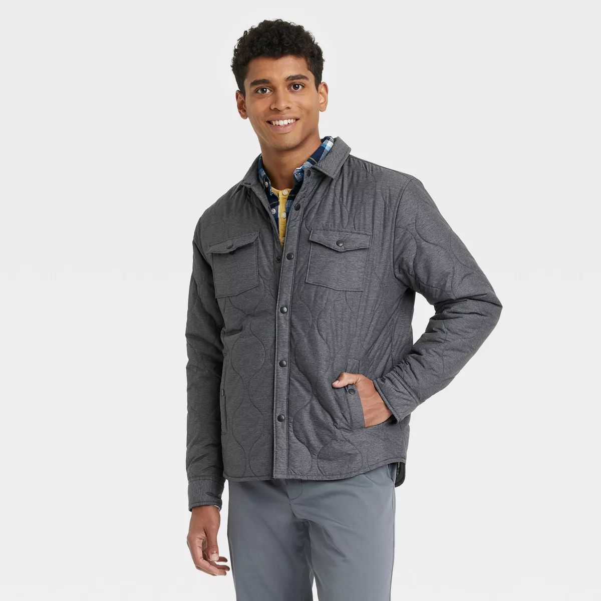 Men's Onion Quilted Lightweight Jacket - Goodfellow & Co™ Heathered Gray | Target