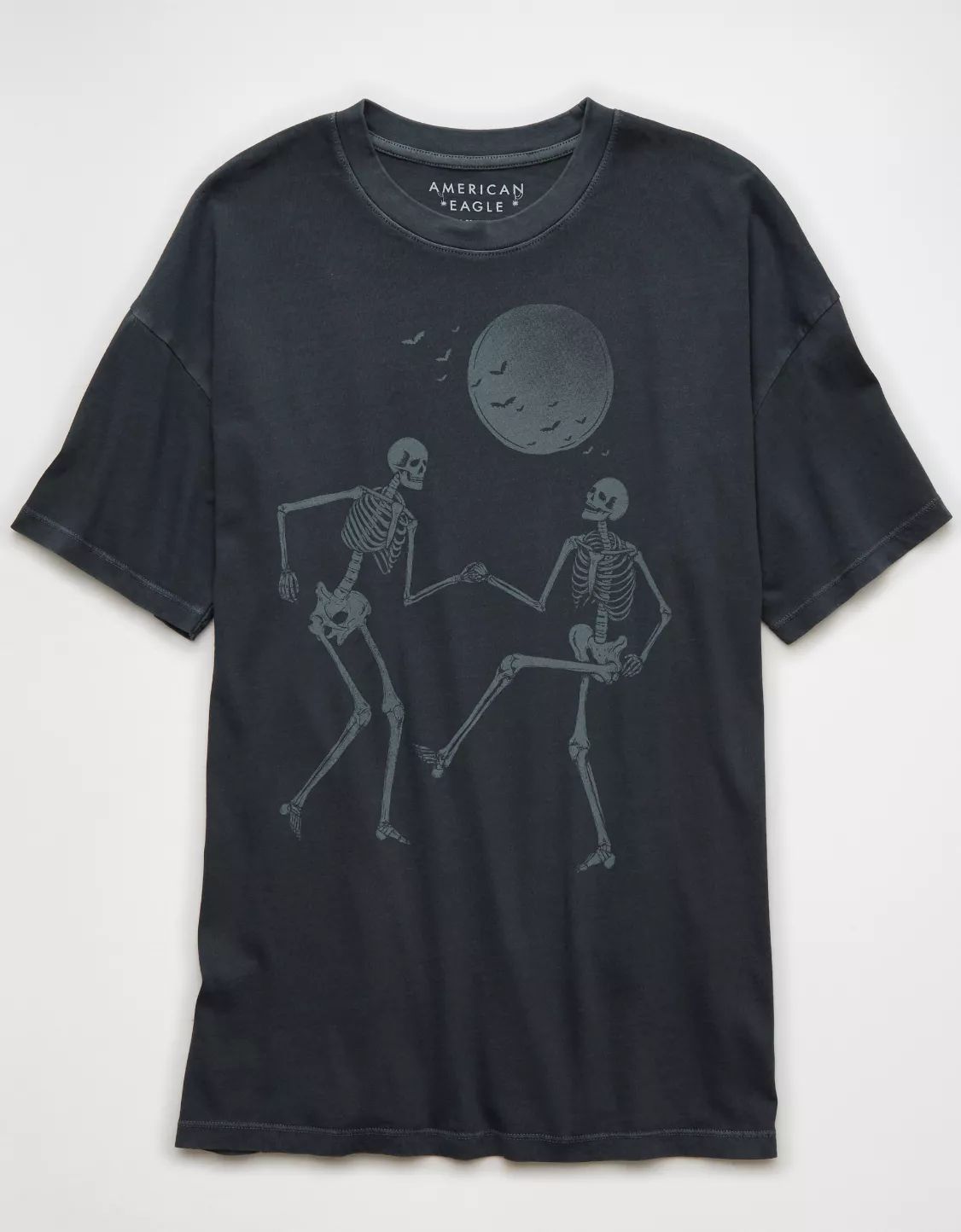 AE Oversized Halloween Skeleton Graphic T-Shirt | American Eagle Outfitters (US & CA)