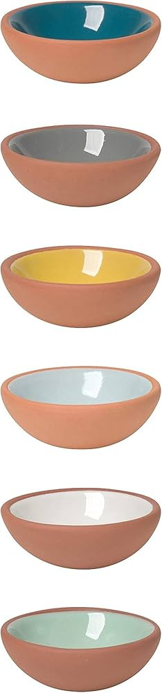 Now Designs Terracotta Pinch Bowl Set, Soy Sauce Dish, Set of 6, 1 oz, Multicolor | Amazon (US)