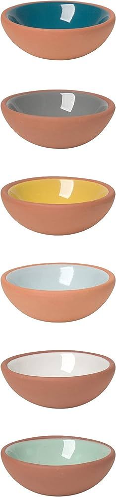 Now Designs Terracotta Pinch Bowl Set, Soy Sauce Dish, Set of 6, 1 oz, Multicolor | Amazon (US)