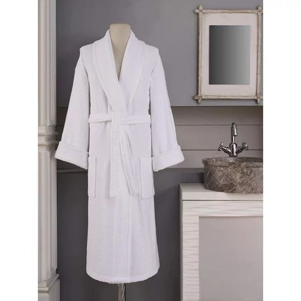 Hygge Bathrobes, 100% Cotton Terry Cloth Robes for Women and Men - White Robe (L) | Walmart (US)
