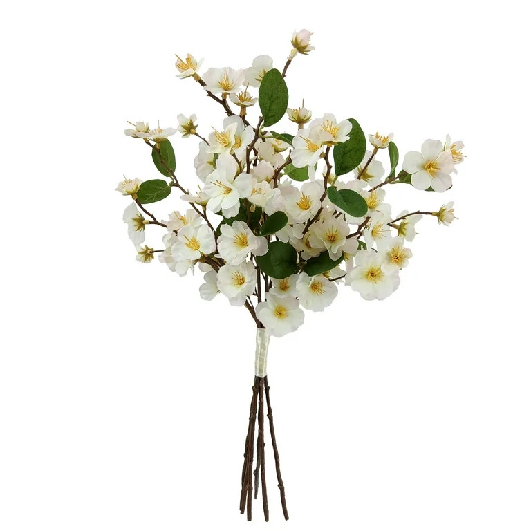 Mainstays 17in Indoor Artificial Peach Blossom Bundle, Peach Color, Artificial Flower, Blossom Fl... | Walmart (US)