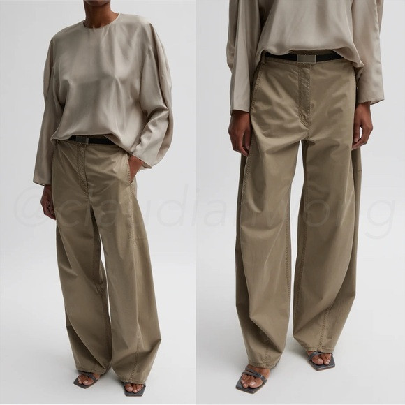 TIBI Sid Garment Dyed Silky Cotton Shorter Chino Pant in Acorn Beige | Poshmark