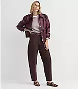 Petite High Rise Barrel Jeans in Iced Espresso | LOFT