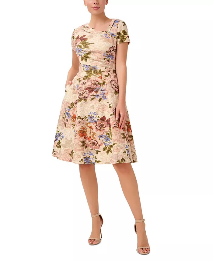Adrianna Papell Women's Matlesse Fit & Flare Cocktail Dress & Reviews - Dresses - Women - Macy's | Macys (US)