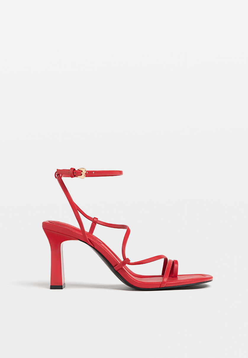 Multi-strap heeled sandals - Women's fashion | Stradivarius United Kingdom | Stradivarius (UK)