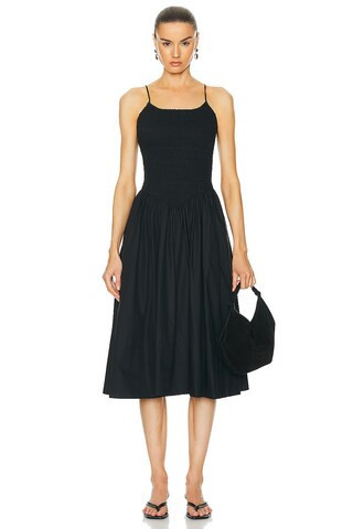 L'Academie by Marianna Armanda Poplin Midi Dress in Black - Black. Size M (also in L). | FWRD 