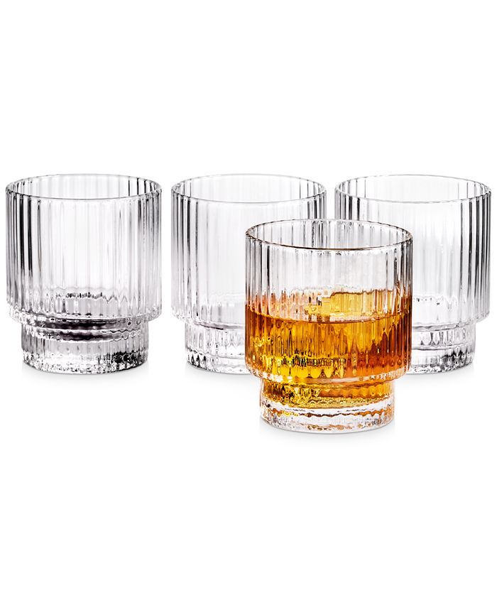 Fluted Double Old-Fashioned Glasses, Set of 4, Created for Macy's | Macys (US)