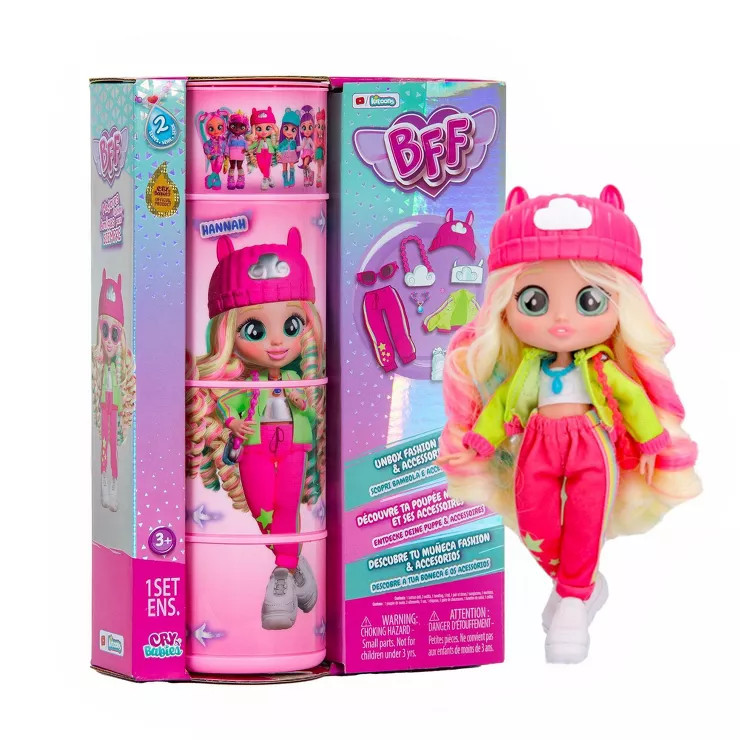 Cry Babies BFF Hannah Fashion Doll with 8+ Surprises | Target