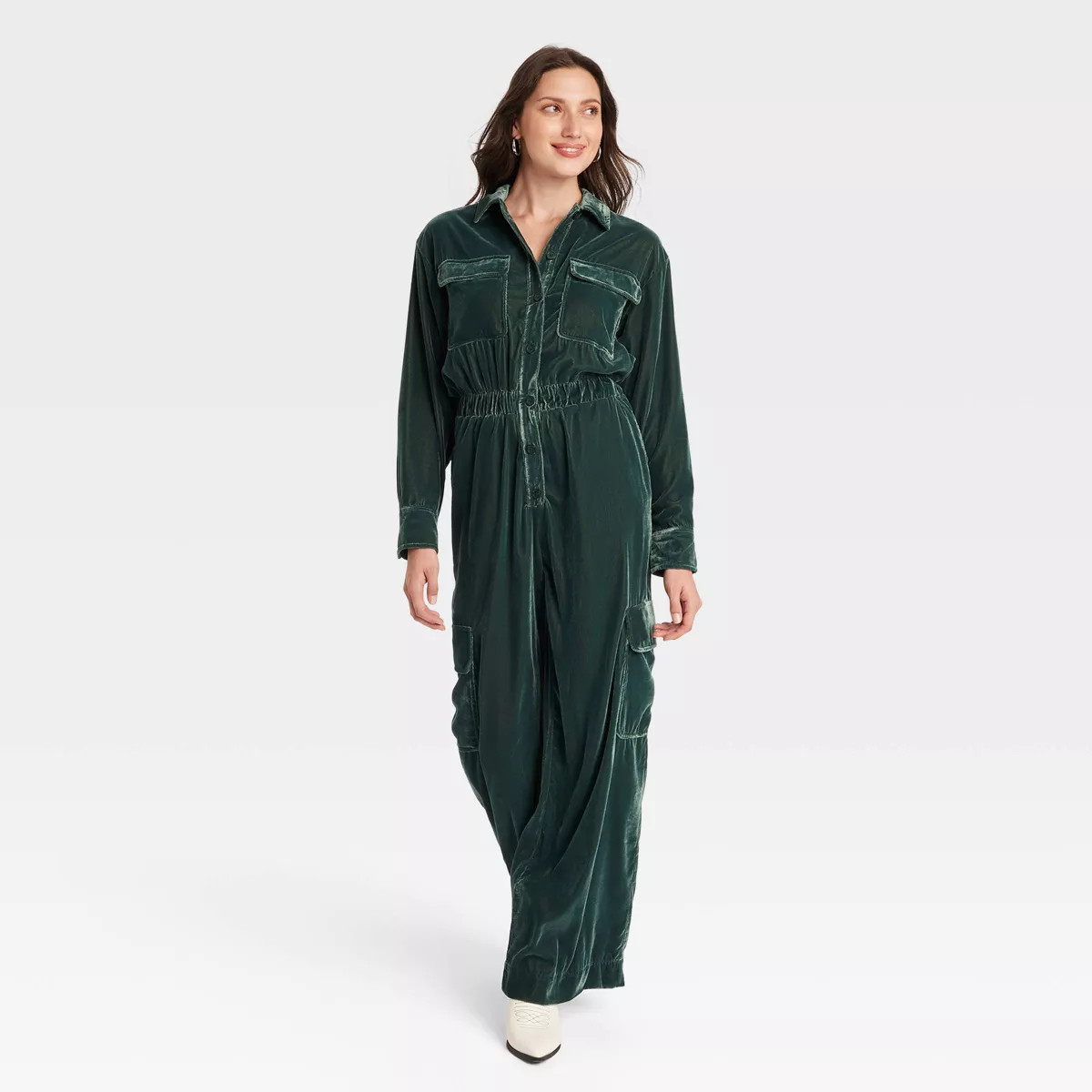 Women's Long Sleeve Velvet Cargo Jumpsuit - Universal Thread™ | Target