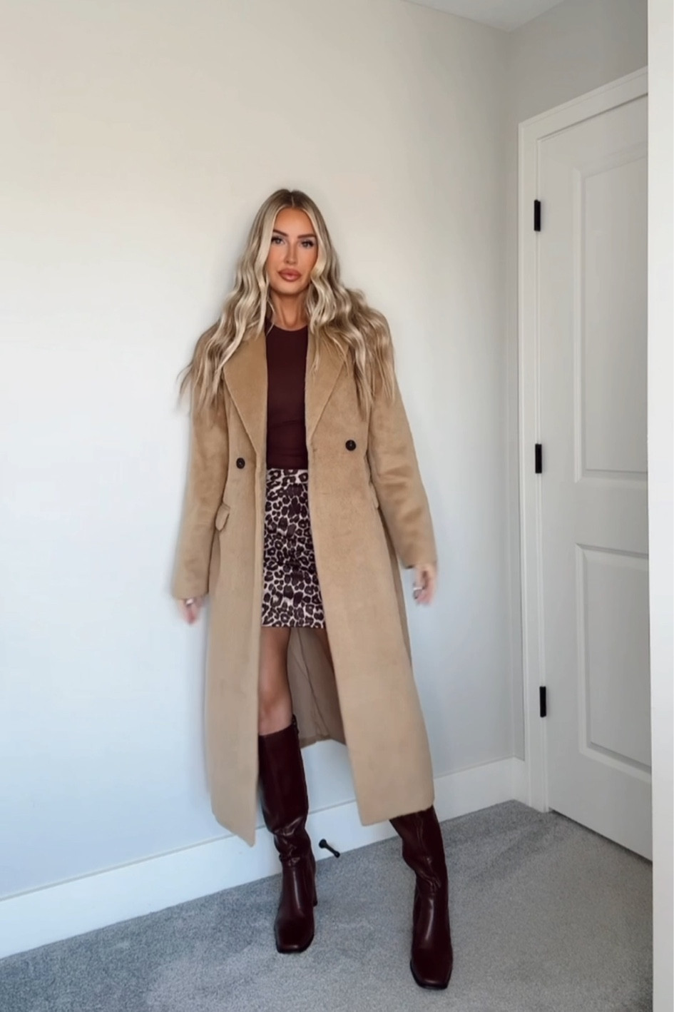 Wearing a size M in the coat & skirt and a size S in the long sleeve top 🤎 boots are TTS

#LTKFindsUnder100 #LTKFindsUnder50 #LTKStyleTip